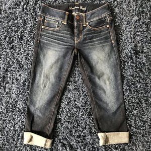 {American Eagle} stretch artist cropped jeans